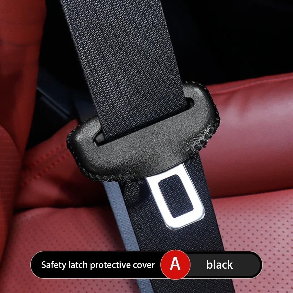 PU Leather Car Seat Belt Protector, Universal Anti-collision Buckle Cover, Wear-resistant Car Interior Case