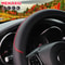 Red Blue Strip Trim Leather Embosed Steering Wheel Cover No Inner Ring Car Interior Accessories 1
