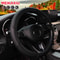 Red Blue Strip Trim Leather Embosed Steering Wheel Cover No Inner Ring Car Interior Accessories 3