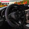Red Blue Strip Trim Leather Embosed Steering Wheel Cover No Inner Ring Car Interior Accessories 6