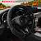 Red Blue Strip Trim Leather Embosed Steering Wheel Cover No Inner Ring Car Interior Accessories 7