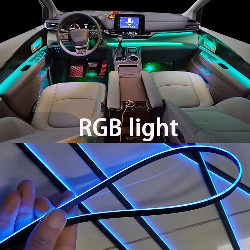 RGB Symphony Streamer Led Car Ambient Lights Bluetooth Rainbow Acrylic Strips Atmosphere Lamp Kit 2