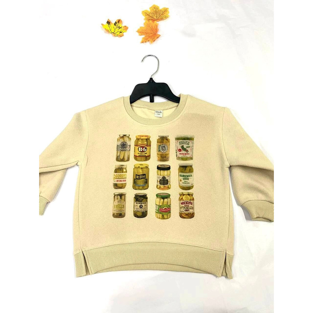Canned Pickles Toddler Sweatshirt, Pickle Lovers Sweater, Homemade Pickles Sweatshirt, Pickle Jar Crewneck Sweatshirt, Canning Season Shirt.jpg