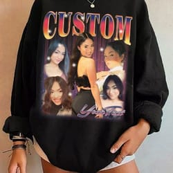 custom photo bootleg graphic 90s comfort sweatshirt, custom bootleg rap tee, custom photo sweatshirt, custom your own bo
