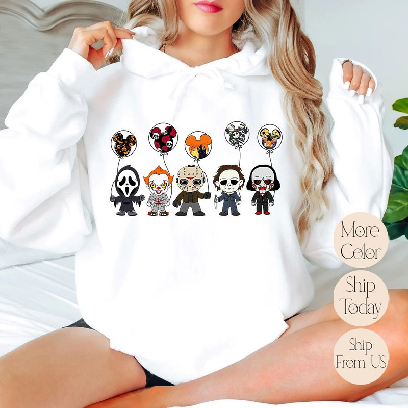 Disney Horror Friends Sweatshirt, Disney Horror Nights, Disney Halloween, Horror Fan Shirt, Disney Family Hoodie, Disney Horror Squad.jpg