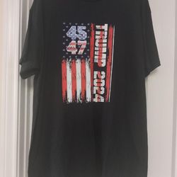 TRUMP 45 47 Distressed Flag Graphic Print T-Shirt