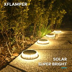 4PCS Super Bright LED Solar Pathway Light Outdoor IP65 Waterproof 3.7V 1200mAH Ground Lamp