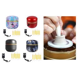 mini electric pottery wheel machine adult children ceramic art machine with tray speed adjustable trimming tools