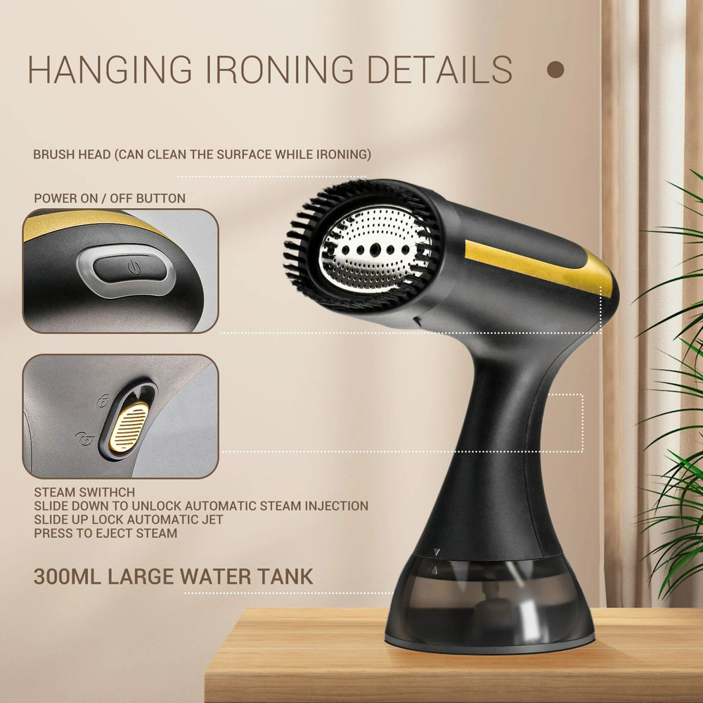 1500W Handheld Steam Iron  Portable Hanging Ironing Machine For Home  Travel Wet  Dry Use 350ml Wat 5