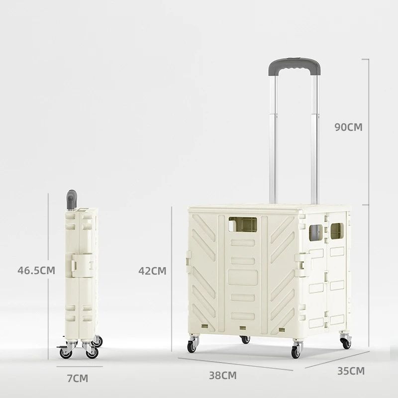 Lightweight Brushed Trolley Luggage Cart Folding Shopping Cart For Climbing Stairs Home Hand Pull 9