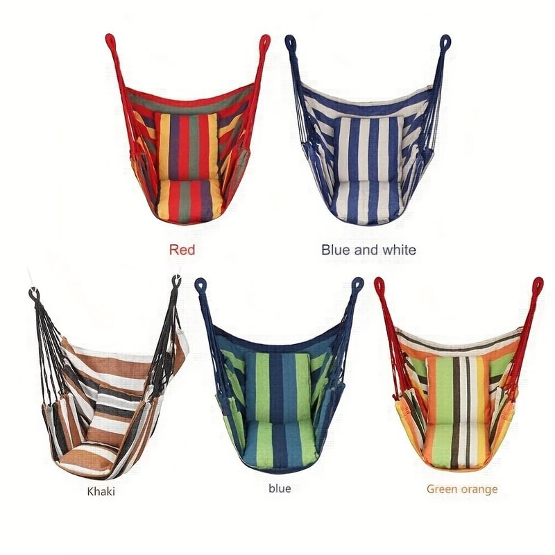 Outdoor Hammock Chair Canvas Leisure Swing Hanging Chair Without Pillow And Cushion Indoor Outdoor 1