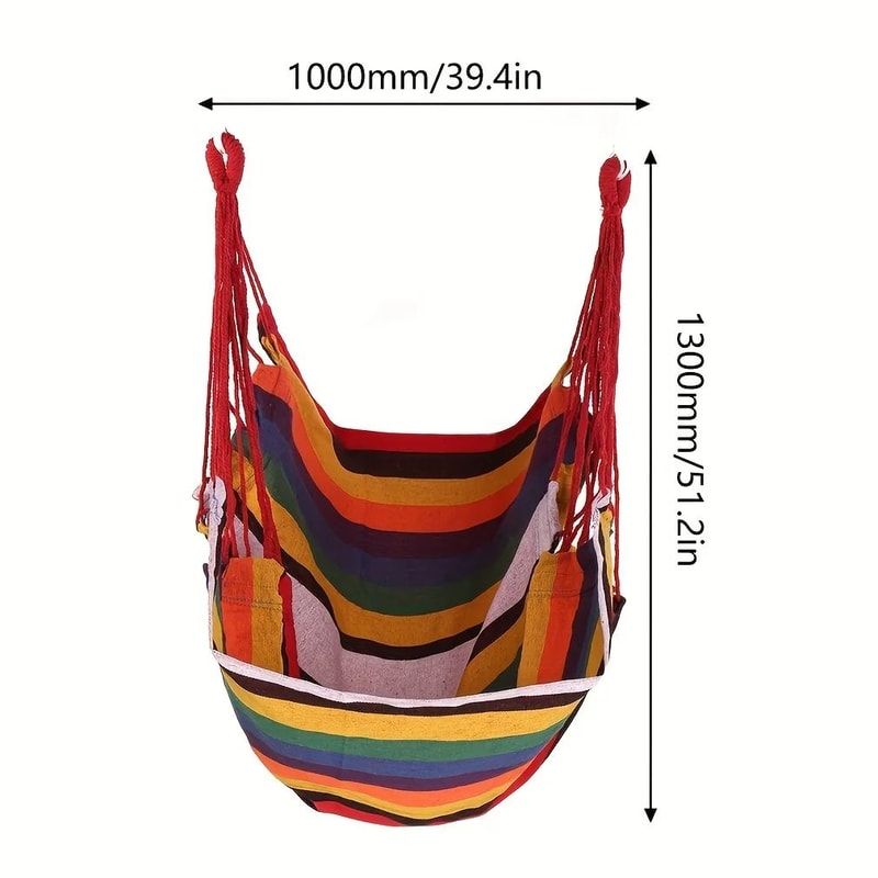 Outdoor Hammock Chair Canvas Leisure Swing Hanging Chair Without Pillow And Cushion Indoor Outdoor 3