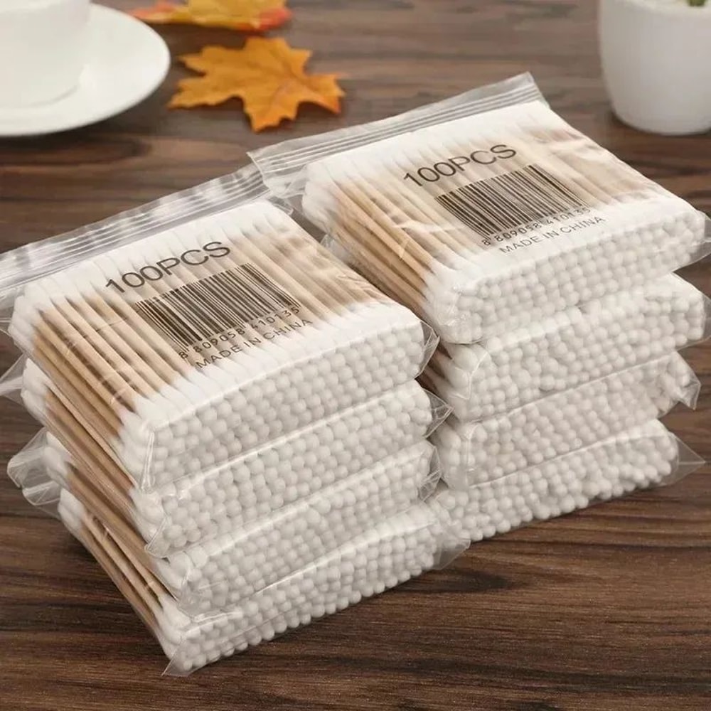 100pcs Per Pack Baby Cotton Swabs DoubleEnded Ear Cleaning Sticks Healthy Cleaning Tools For Infan 0