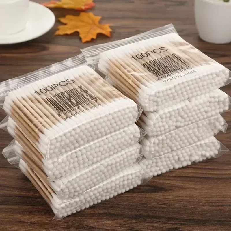 100pcs Per Pack Baby Cotton Swabs DoubleEnded Ear Cleaning Sticks Healthy Cleaning Tools For Infan 0