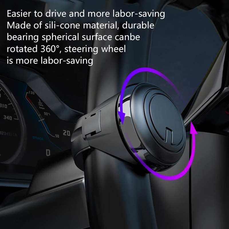Steering Wheel Booster Spinner Knob With Power Handle Ball  Metal Bearing For Effortless OneHanded  4