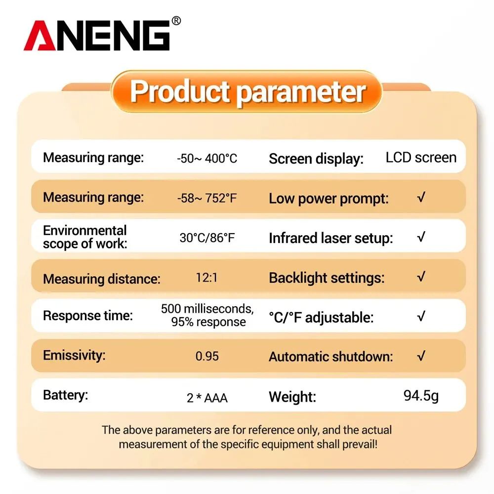 Digital Infrared Thermometer HighPrecision NonContact Temperature Gun With LCD Backlight For Indust 5