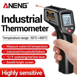 digital infrared thermometer, high-precision non-contact temperature gun with lcd backlight for industrial, kitchen