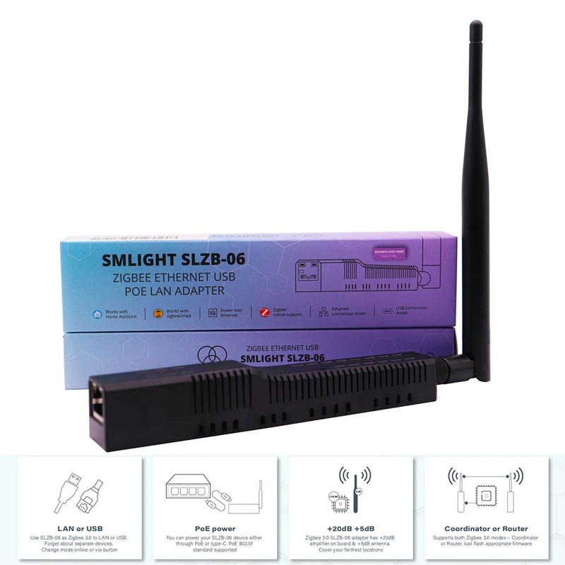SMLIGHT SLZB06 Zigbee Adapter With Ethernet USB WiFi  PoE  Compatible With Zigbee2MQTT ZHA Home Ass 1