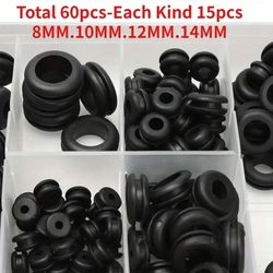 black o-ring rubber washer seals gasket grommet assortment kit – electrical gasket o-ring seals tools set