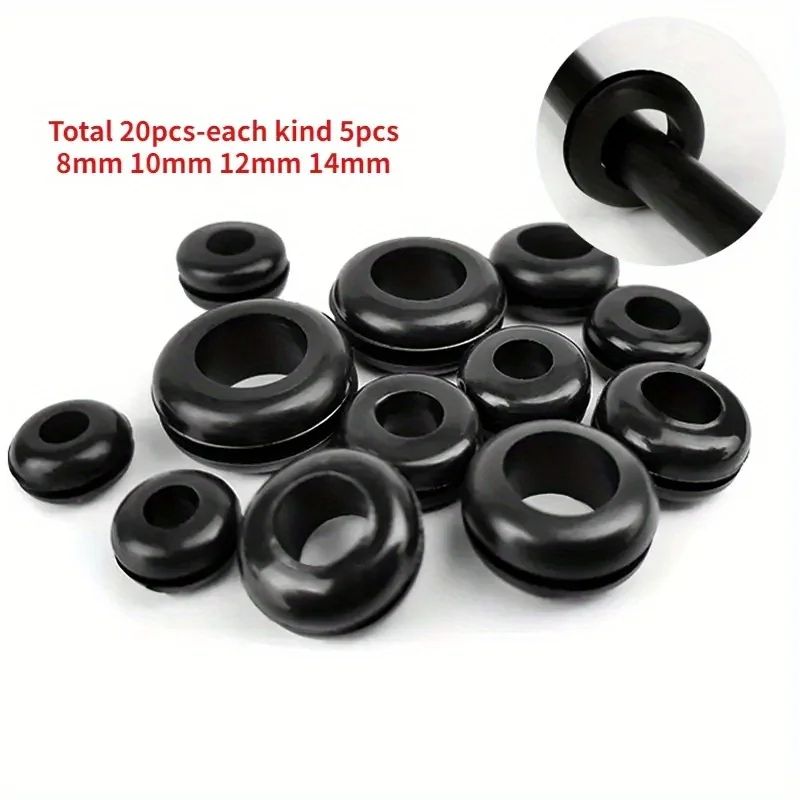 Black ORing Rubber Washer Seals Gasket Grommet Assortment Kit  Electrical Gasket ORing Seals Tools  6