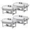 4 Pack 8 QT Stainless Steel Chafer Set Catering Food Warmer Chafing Dishes For Buffets Parties Ev 8
