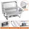 4 Pack 8 QT Stainless Steel Chafer Set Catering Food Warmer Chafing Dishes For Buffets Parties Ev 0