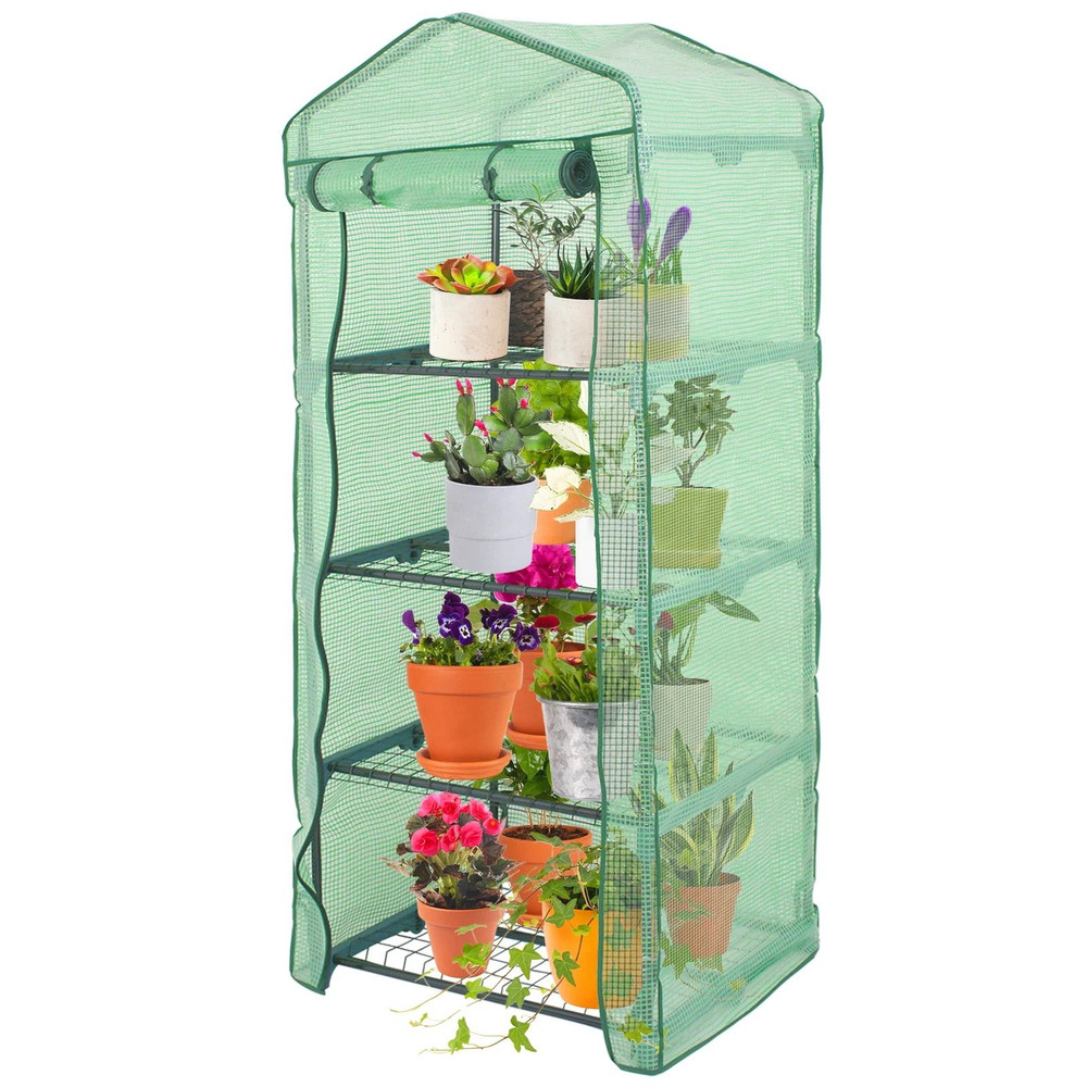 4Tier Walkin Greenhouse For Plants Seeds Flowers Durable Storage Shelves For Backyard Patio Balco 0