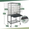 53 Large Bird Cage For Parrots Cockatiels Sturdy Metal Play Top Cage With Feeder Stand Rolling Wh 8