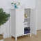 White Wooden Bathroom Floor Cabinet 3Shelf Storage Cupboard Free Standing Organizer For Bathroom E 0