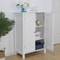 White Wooden Bathroom Floor Cabinet 3Shelf Storage Cupboard Free Standing Organizer For Bathroom E 0