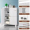 White Wooden Bathroom Floor Cabinet 3Shelf Storage Cupboard Free Standing Organizer For Bathroom E 10