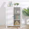 White Wooden Bathroom Floor Cabinet 3Shelf Storage Cupboard Free Standing Organizer For Bathroom E 5