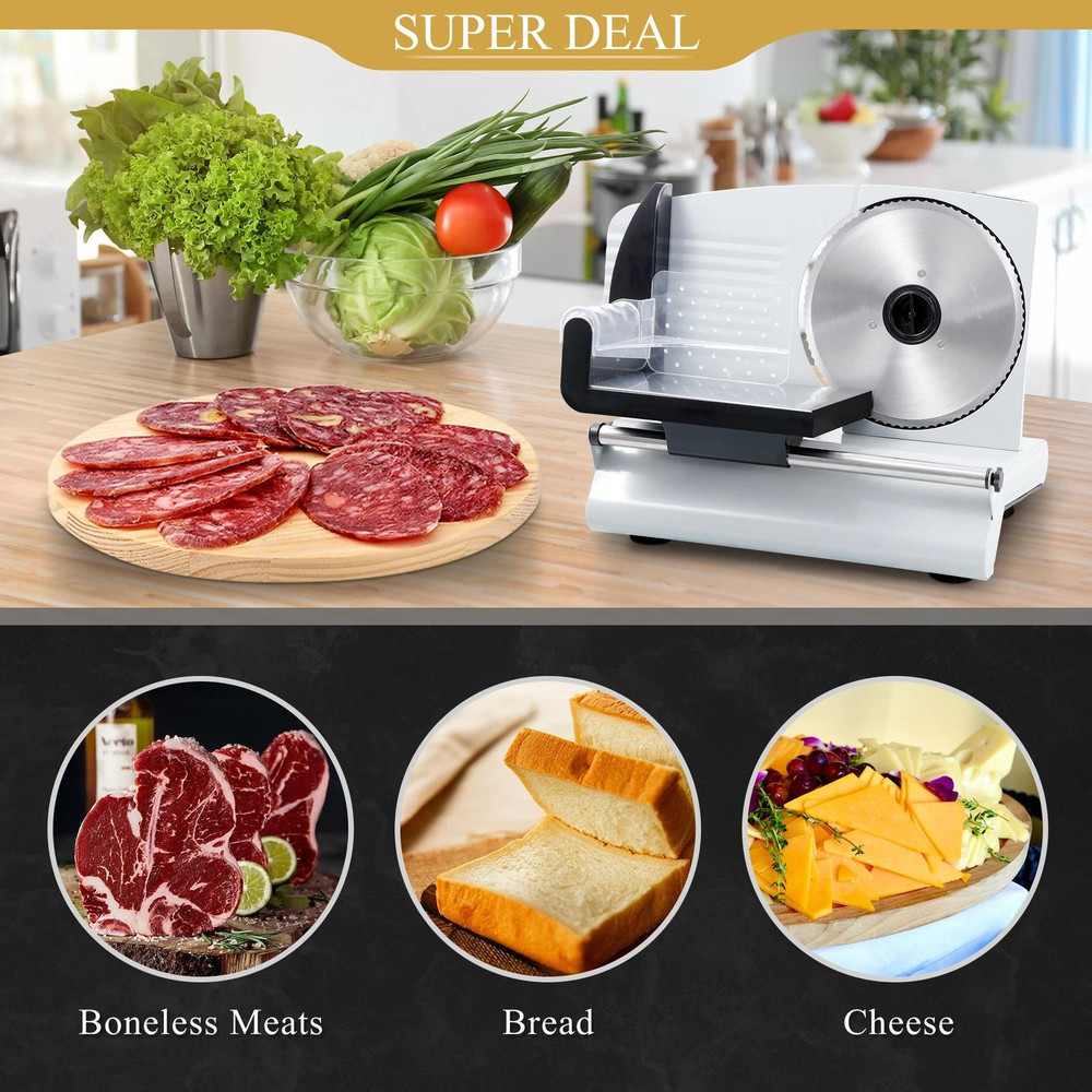 75 Blade 150W Commercial Meat Slicer Electric Deli Veggie Cutter For Kitchen Home 4