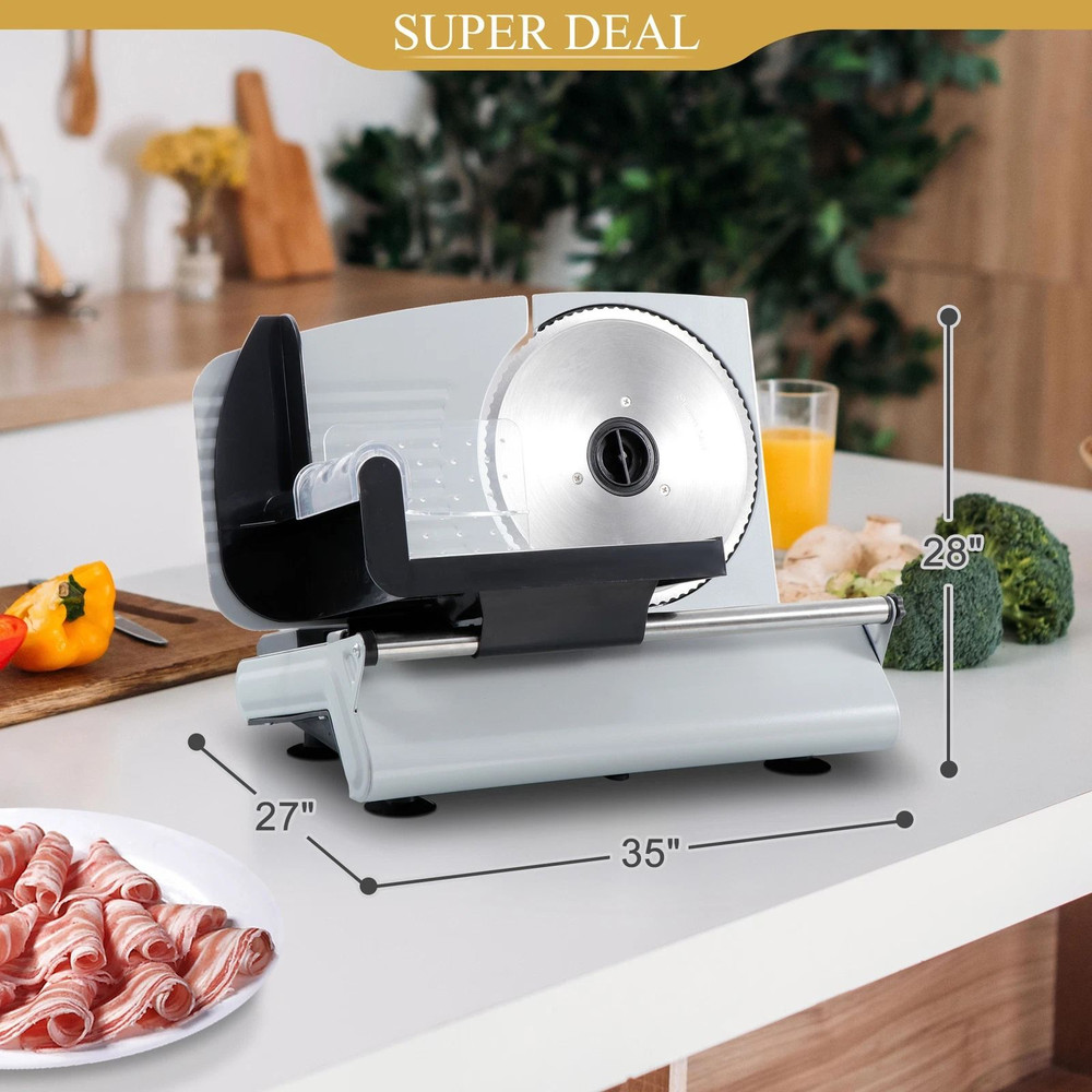 75 Blade 150W Commercial Meat Slicer Electric Deli Veggie Cutter For Kitchen Home 10