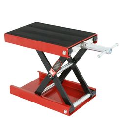 wide deck motorcycle scissor jack lift stand – heavy-duty 1100 lbs capacity for cruiser, touring, & widow bikes
