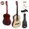 38 Wooden Beginners Acoustic Guitar Set With Case Strap Pick Natural Finish For RightHanded Player 0