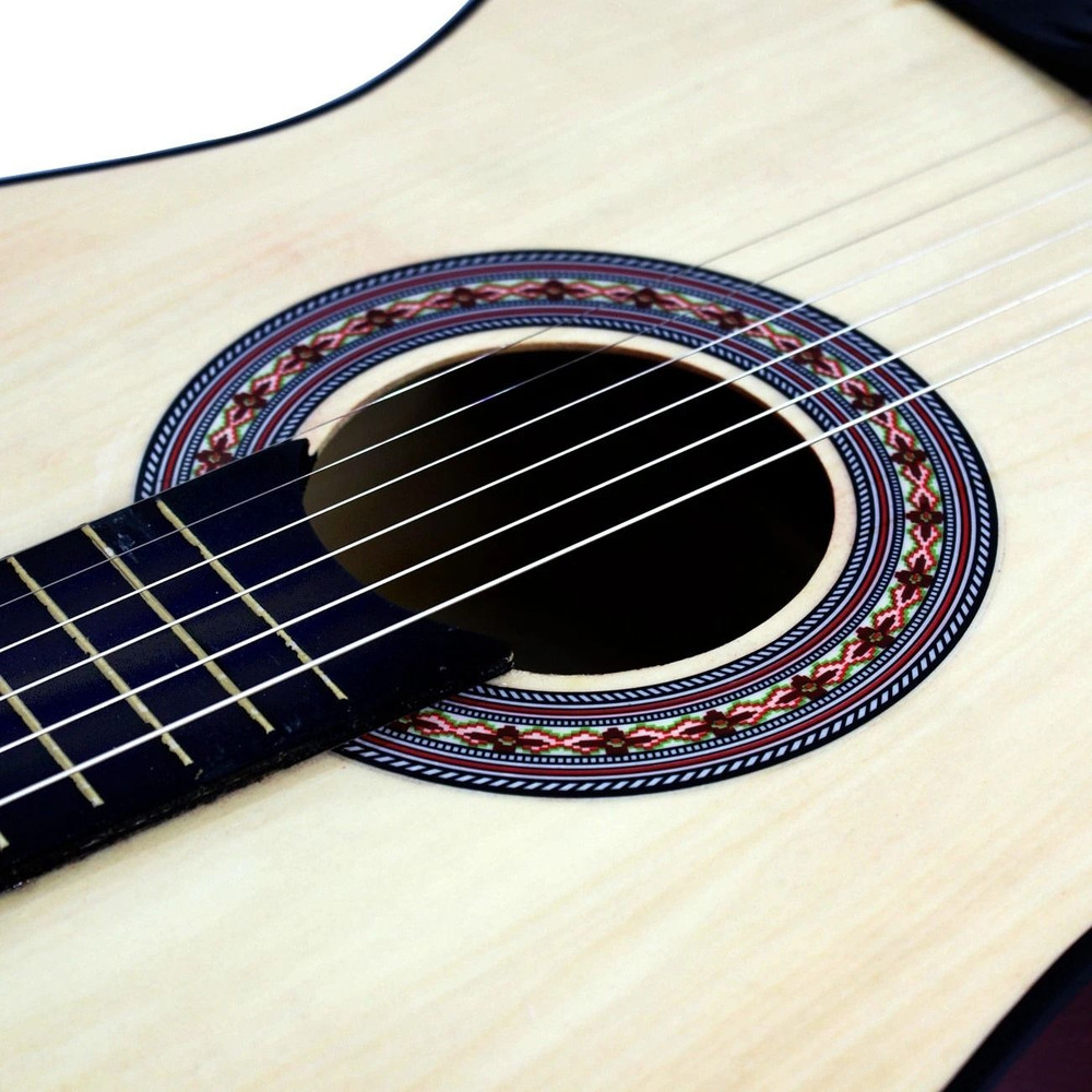 38 Wooden Beginners Acoustic Guitar Set With Case Strap Pick Natural Finish For RightHanded Player 3