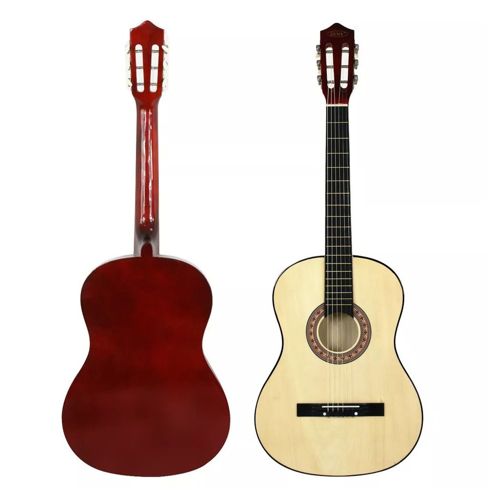 38 Wooden Beginners Acoustic Guitar Set With Case Strap Pick Natural Finish For RightHanded Player 2