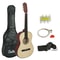 38 Wooden Beginners Acoustic Guitar Set With Case Strap Pick Natural Finish For RightHanded Player 1