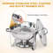 3 Pack Round Chafing Dishes 5 Stainless Steel FullSize Buffet Tray Set For Catering Weddings Event 10