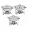 3 Pack Round Chafing Dishes 5 Stainless Steel FullSize Buffet Tray Set For Catering Weddings Event 0