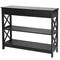 Black Console Table With Drawer Storage Shelf Sturdy Sofa Table Hallway Furniture For Living Room 3