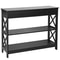 Black Console Table With Drawer Storage Shelf Sturdy Sofa Table Hallway Furniture For Living Room 7