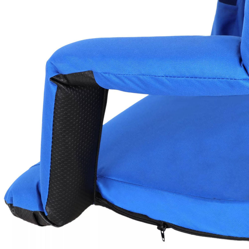 Set Of 2 Portable Stadium Seats  Reclining Bleacher Chairs With 5 Positions Blue Comfortable For Ou 5