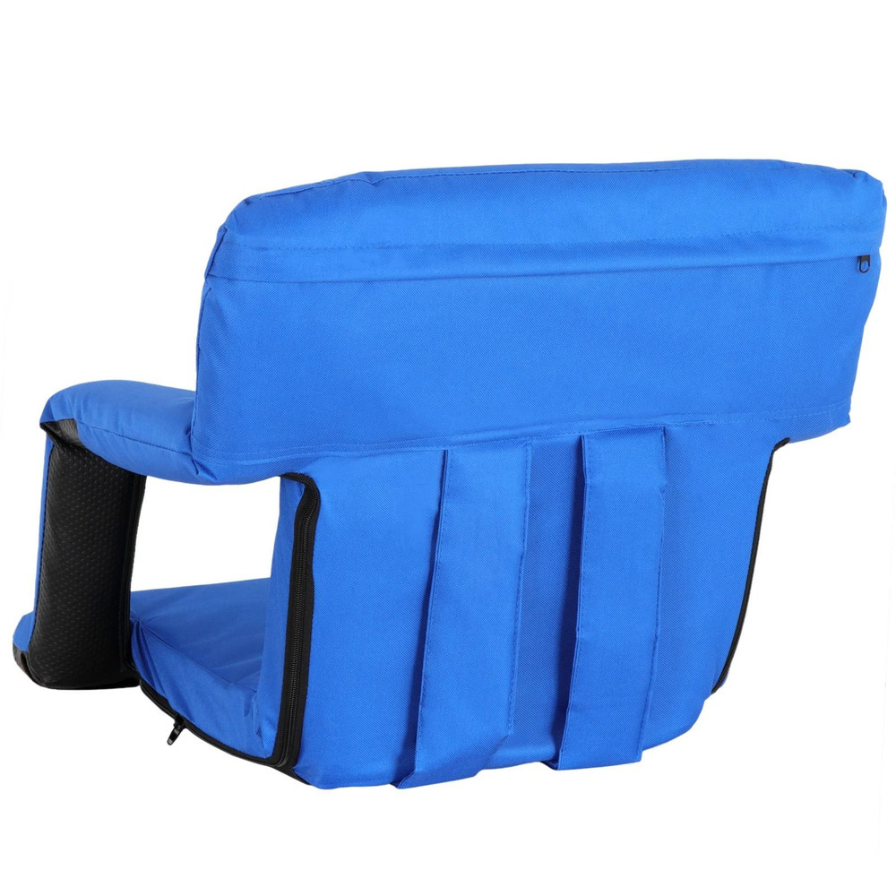 Set Of 2 Portable Stadium Seats  Reclining Bleacher Chairs With 5 Positions Blue Comfortable For Ou 6