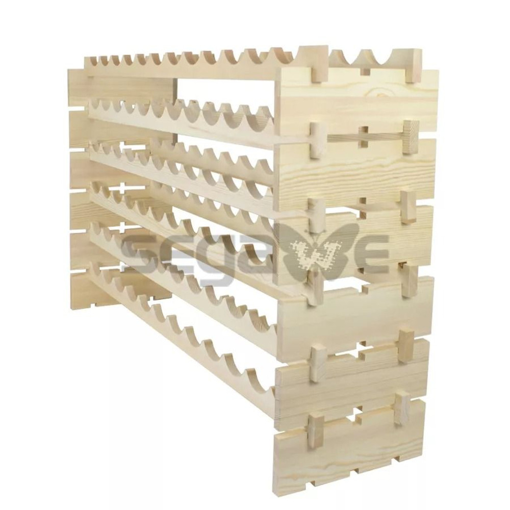 72 Bottles Wine Rack Holder 6Tier Stackable Solid Wood Storage Display Shelves For Wine Lovers 5
