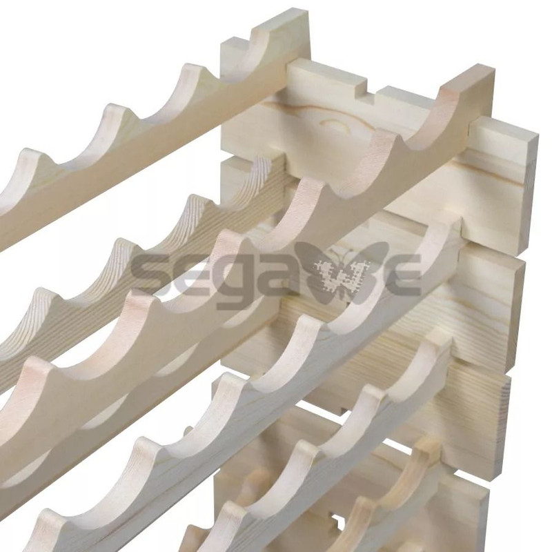 72 Bottles Wine Rack Holder 6Tier Stackable Solid Wood Storage Display Shelves For Wine Lovers 3