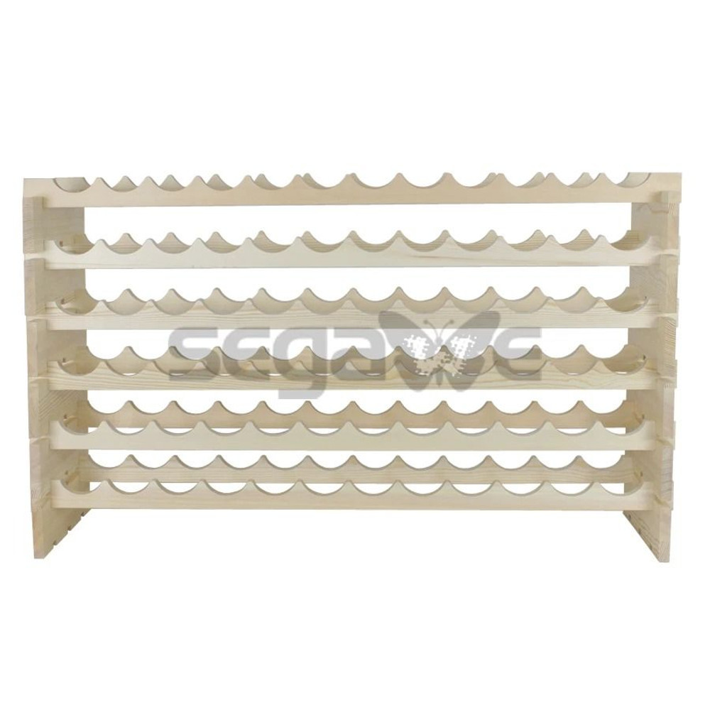 72 Bottles Wine Rack Holder 6Tier Stackable Solid Wood Storage Display Shelves For Wine Lovers 2