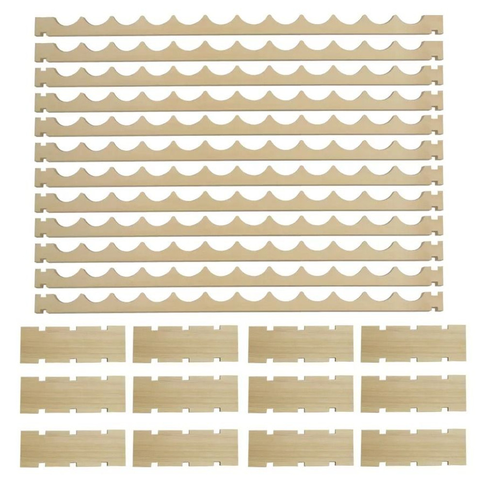 72 Bottles Wine Rack Holder 6Tier Stackable Solid Wood Storage Display Shelves For Wine Lovers 1