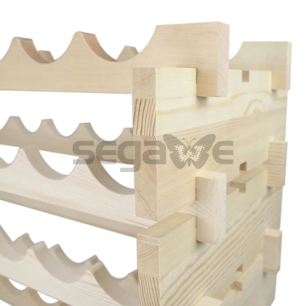 72 Bottles Wine Rack Holder 6Tier Stackable Solid Wood Storage Display Shelves For Wine Lovers 4